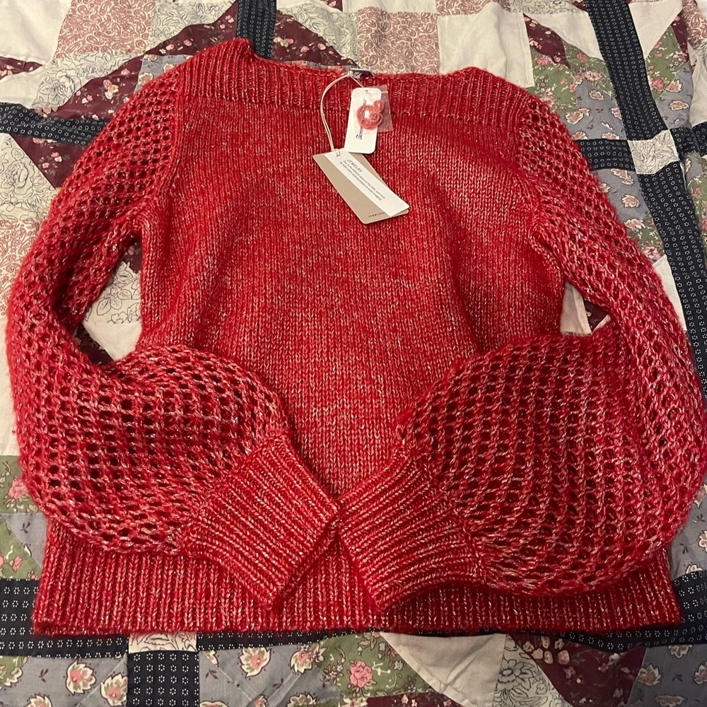 NWT Tommy Bahama red knit style sweater XS
